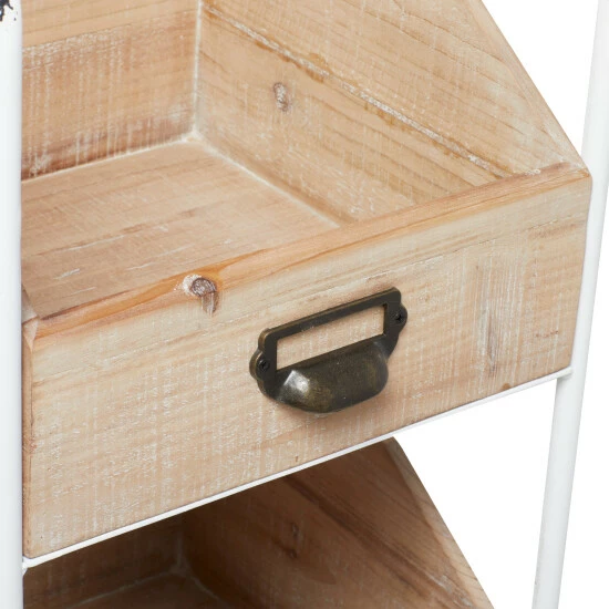 Hot Sale ✔️ Studio 350 Brown Wood Industrial Wheels Storage Cart - 13"L X 12"W X 36"H 🤩 - Image 7