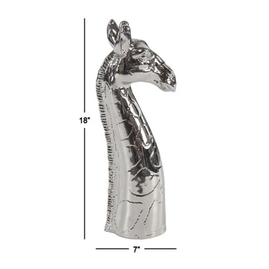Buy ๐ Studio 350 Silver Ceramic Giraffe Head, 7 X 19 โค๏ธ - Image 5