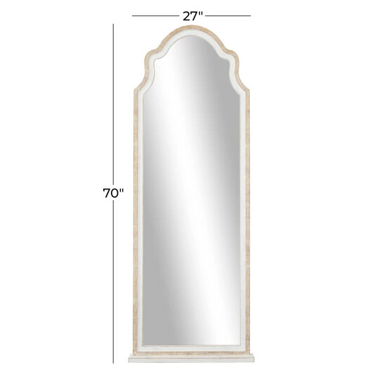 Coupon 🔥 Studio 350 Brown Wood Country Cottage Wall Mirror - 27 X 3 X 70 😀 - Image 5