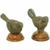 Hot Sale 🎁 Studio 350 Green Distressed Wood Farmhouse Figurine Sculpture Bird (Set Of 2) - 7 X 4 X 4 And 5 X 5 X 5 😉