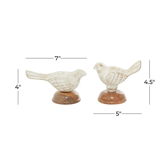 Hot Sale 🎁 Studio 350 Green Distressed Wood Farmhouse Figurine Sculpture Bird (Set Of 2) - 7 X 4 X 4 And 5 X 5 X 5 😉 - Image 3
