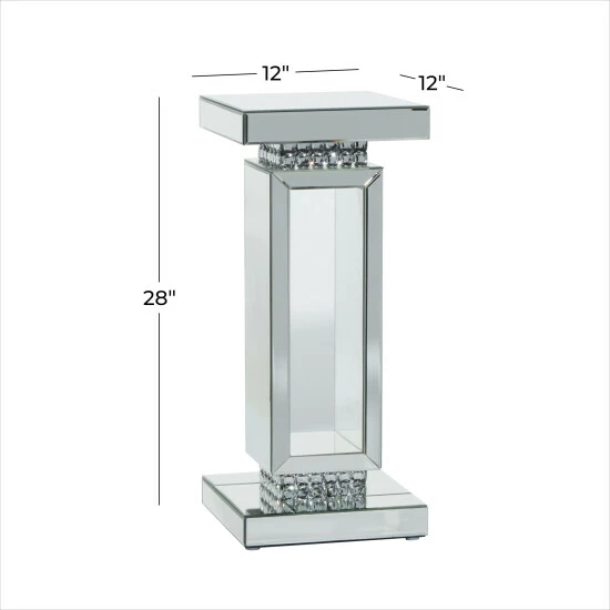 Deals ⌛ Studio 350 Silver MDF Glam Pedestal Table 28 X 12 X 12 - 12 X 12 X 28 🥰 - Image 7
