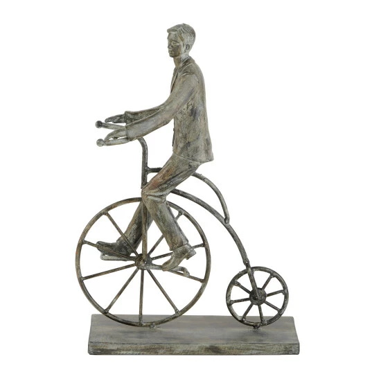 Coupon 🌟 Studio 350 Grey Polystone Traditional Sculpture Bicycle 13 X 9 X 4 - 9 X 4 X 13 ❤️ - Image 2