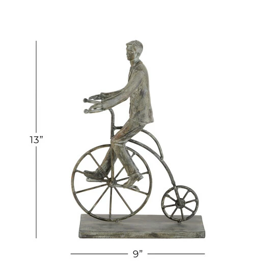 Coupon 🌟 Studio 350 Grey Polystone Traditional Sculpture Bicycle 13 X 9 X 4 - 9 X 4 X 13 ❤️ - Image 6