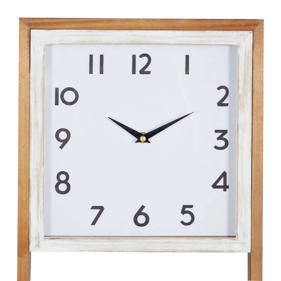 Deals 😀 Studio 350 Brown Wood Farmhouse Wall Clock 24 X 12 X 4 - 12 X 4 X 24 😉 - Image 5