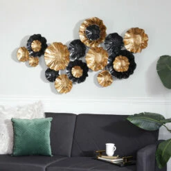 Coupon 🎉 Studio 350 Gold/Black Metal Contemporary Wall Decor 👏