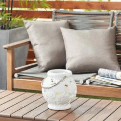 New 😍 Studio 350 White Ceramic Contemporary Lantern 8 X 8 X 8 - 8 X 8 X 8 🛒