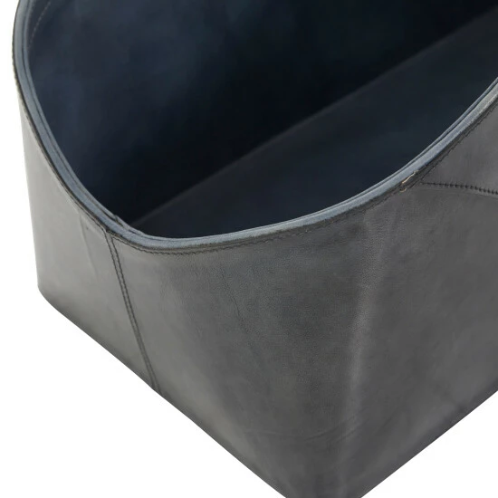Discount 👍 Studio 350 Leather Modern Magazine Holder - 16 X 23 X 12 Grey 🔔 - Image 4