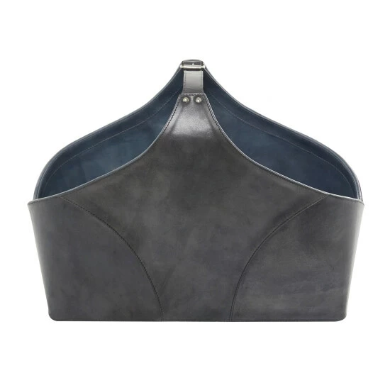 Discount 👍 Studio 350 Leather Modern Magazine Holder - 16 X 23 X 12 Grey 🔔 - Image 7