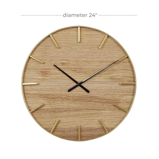 Brand new 🤩 Studio 350 Brown MDF Rustic Wall Clock Contemporary 24 X 24 X 2 - 24 X 2 X 24Round ⭐ - Image 5