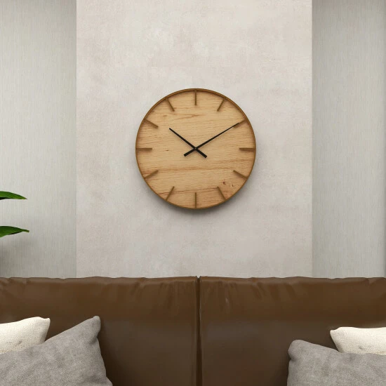 Brand new 🤩 Studio 350 Brown MDF Rustic Wall Clock Contemporary 24 X 24 X 2 - 24 X 2 X 24Round ⭐ - Image 8