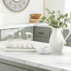 Hot Sale β¨ Studio 350 Silver Terrazzo Modern Decorative Sign 8 X 14 X 3 - 14 X 3 X 8 β€οΈ