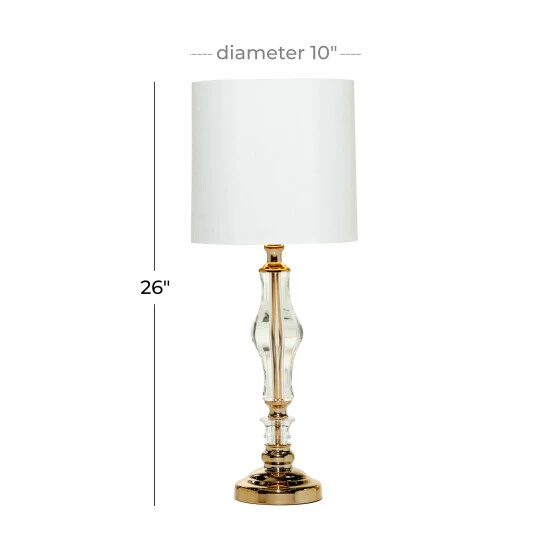 Top 10 💯 Studio 350 Vintage Style Clear And Gold Buffet Lamp 10" X 26" - 10 X 10 X 26 🥰 - Image 5