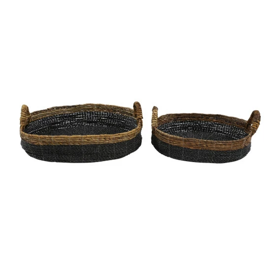 Top 10 ⭐ Studio 350 Black Banana Leaf Eclectic Tray (Set Of 2) - 22 X 22 X 6Round ✨ - Image 5