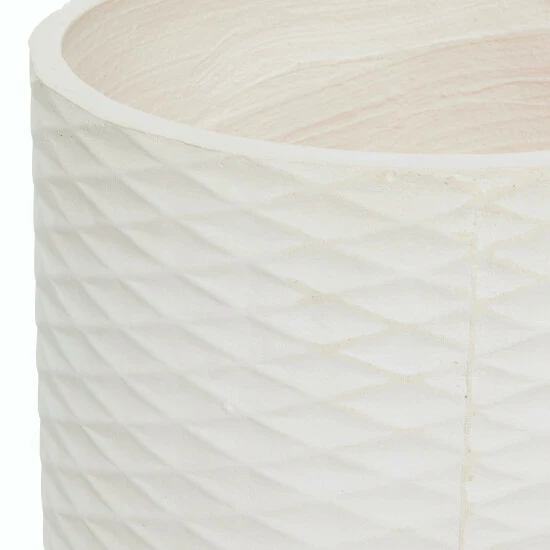 Best deal 👏 Studio 350 White Or Grey Fiber Clay Boho Contemporary Planter Round (Set Of 2) - 12 X 12 X 18Round 🤩 - Image 4