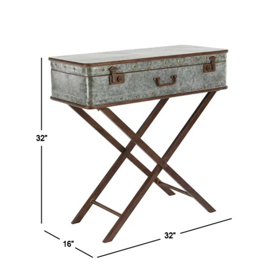 Best deal ๐ Studio 350 Grey Metal Farmhouse Accent Table 32 X 32 X 16 - 32 X 16 X 32 ๐งจ - Image 7