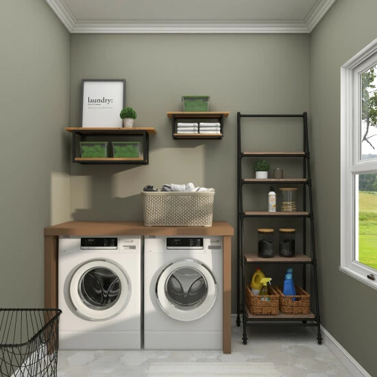 Best Sale π Studio 350 Brown Metal Industrial Wall Shelf (Set Of 2) - S/2 28", 20"W π - Image 8