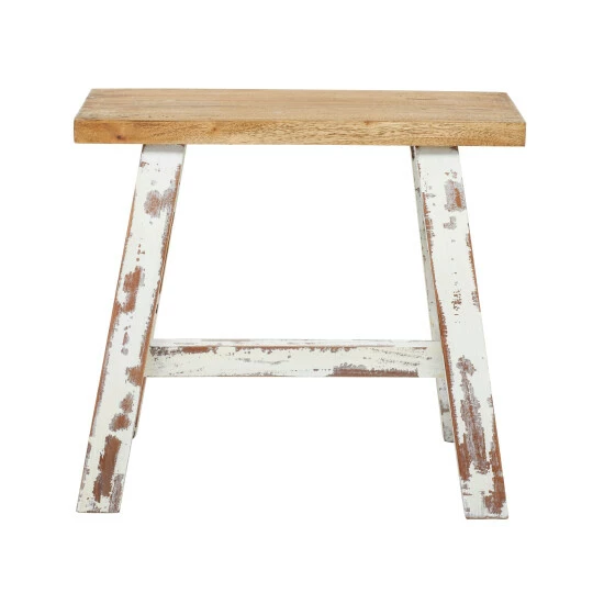 Best deal 🎁 Studio 350 Wood Farmhouse Stool & Bench - 20 X 14 X 18 White 😀 - Image 7