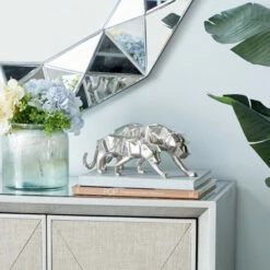 Best deal 💯 Studio 350 Silver Aluminum Contemporary Sculpture Leopard (Set Of 2) - S/2 10.25", 12"W ✨