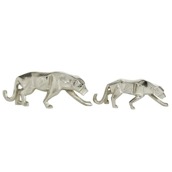 Best deal 💯 Studio 350 Silver Aluminum Contemporary Sculpture Leopard (Set Of 2) - S/2 10.25", 12"W ✨ - Image 2