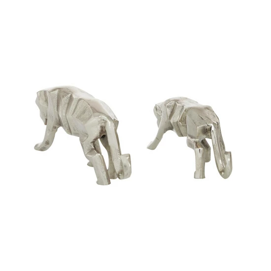 Best deal 💯 Studio 350 Silver Aluminum Contemporary Sculpture Leopard (Set Of 2) - S/2 10.25", 12"W ✨ - Image 7