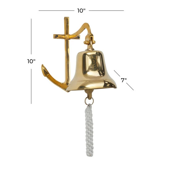 Cheapest 😍 Studio 350 Brass Nautical Bell - 7 X 10 X 10 Silver 💯 - Image 6