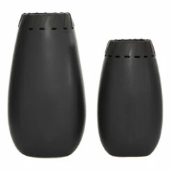 Promo 😉 Studio 350 Black Ceramic Modern Vase (Set Of 2) - 9 X 9 X 16 🛒