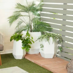 Best reviews of ✔️ Studio 350 Metal Modern Planters (Set Of 3) - S/3 20", 16", 10"W White ✨