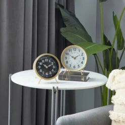 Outlet ✔️ Studio 350 Gold Iron Modern Clock No Theme (Set Of 2) - 6 X 6 X 7 Round ⭐