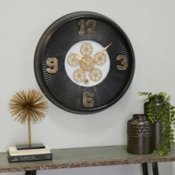 Budget 💯 Studio 350 Black Metal Industrial Wall Clock - 24 X 4 X 24 🎉