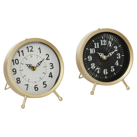 Outlet ✔️ Studio 350 Gold Iron Modern Clock No Theme (Set Of 2) - 6 X 6 X 7 Round ⭐ - Image 2