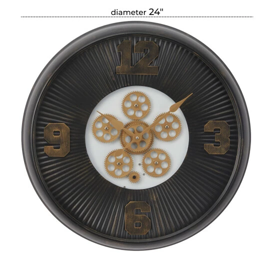 Budget 💯 Studio 350 Black Metal Industrial Wall Clock - 24 X 4 X 24 🎉 - Image 5