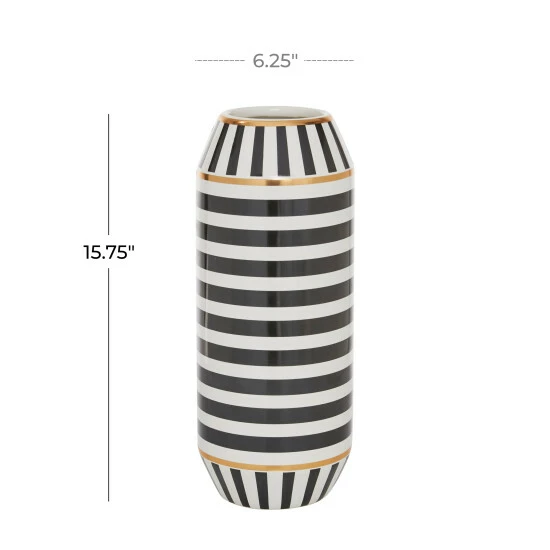 New ๐ Studio 350 Black Ceramic Modern Vase 16 X 6 X 6 - 6 X 6 X 16 ๐งจ - Image 5