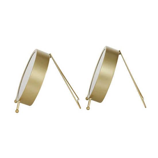 Outlet ✔️ Studio 350 Gold Iron Modern Clock No Theme (Set Of 2) - 6 X 6 X 7 Round ⭐ - Image 3