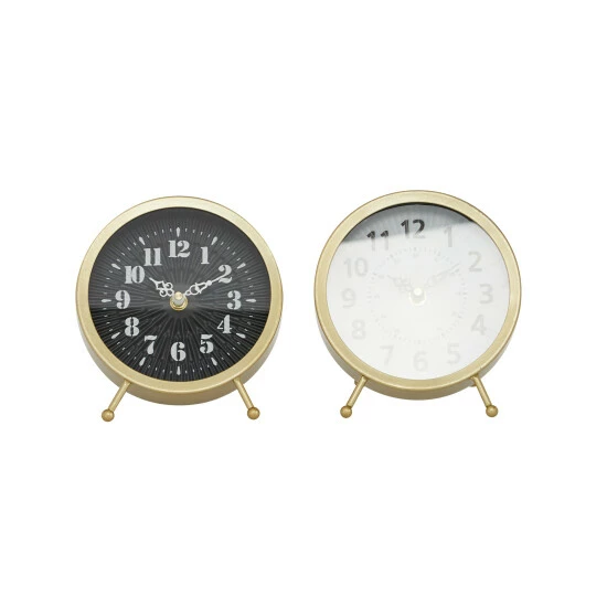 Outlet ✔️ Studio 350 Gold Iron Modern Clock No Theme (Set Of 2) - 6 X 6 X 7 Round ⭐ - Image 4