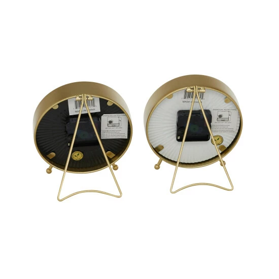 Outlet ✔️ Studio 350 Gold Iron Modern Clock No Theme (Set Of 2) - 6 X 6 X 7 Round ⭐ - Image 8