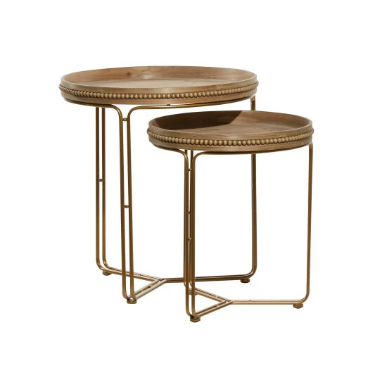Cheapest 🌟 Studio 350 Brown MDF Contemporary Accent Table (Set Of 2) - 24 X 24 X 26 - 20 X 20 X 22 💯 - Image 2