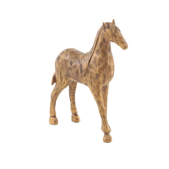 Discount π― Studio 350 Tan Polystone Carved Texture Horse Family Sculptures Set Of 2: 7 10 - 9 X 2 X 10, 7 X 2 X 7 π― - Image 5