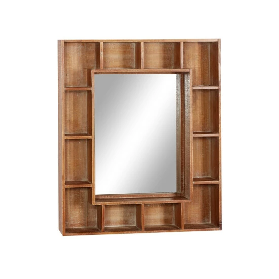 Coupon 👏 Studio 350 Brown Wood Farmhouse Wall Mirror 29 X 24 X 6 - 24 X 6 X 29 🌟 - Image 2