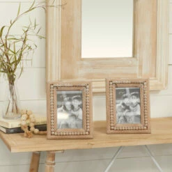 Coupon 🤩 Studio 350 Light Brown Wood Farmhouse Photo Frame Family (5x7) - 8 X 1 X 10 🎁