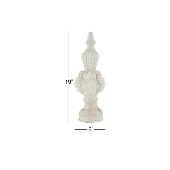Discount 😀 Studio 350 White Fiberglass Farmhouse Sculpture Finial 20 X 7 X 7 - 6.50 X 6.70 X 19.40 🤩 - Image 6