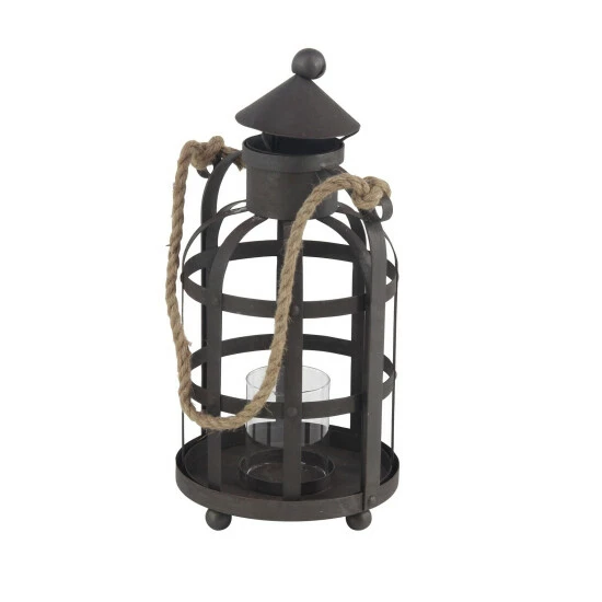 Hot Sale ✔️ Studio 350 Industrial 17 X 8 Inch Cage Candle Holder With Rope Handle ✔️ - Image 2