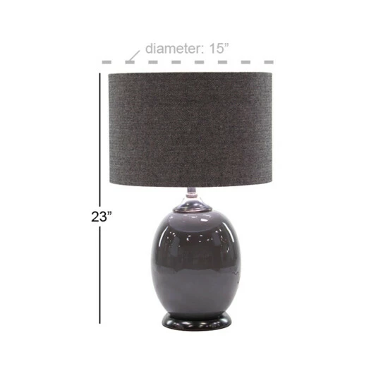 Best reviews of 🥰 Studio 350 Modern 23 X 15 Inch Matte Gunmetal Gray Table Lamp With Linen Shade 😉 - Image 5