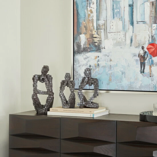 Best Pirce 🎁 Studio 350 Polystone Contemporary Sculptures (Set Of 3) - S/3 13", 10", 9"H Black 🔥 - Image 8