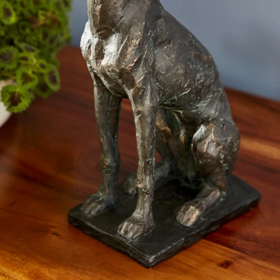 Promo 😍 Studio 350 8" X 13" Textured Resin Black Greyhound 🐕 Dog Statue W/ Gold Finish - 8 X 4 X 13 😀 - Image 6