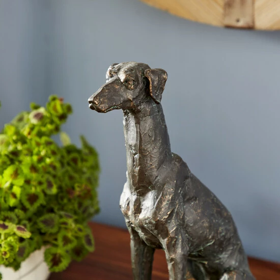 Promo 😍 Studio 350 8" X 13" Textured Resin Black Greyhound 🐕 Dog Statue W/ Gold Finish - 8 X 4 X 13 😀 - Image 7