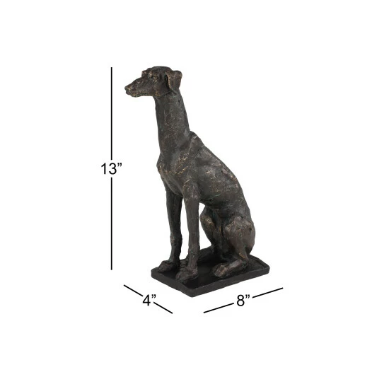 Promo 😍 Studio 350 8" X 13" Textured Resin Black Greyhound 🐕 Dog Statue W/ Gold Finish - 8 X 4 X 13 😀 - Image 8