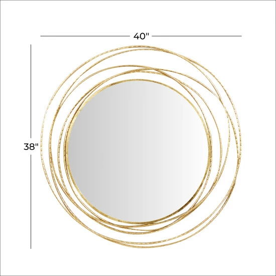 Cheapest ✨ Studio 350 Gold Metal Contemporary Wall Mirror 38 X 40 X 1 - 40 X 1 X 38Round 😀 - Image 6