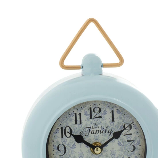 New 🛒 Studio 350 Iron Farmhouse Clock 9 X 6 X 3 - 6 X 3 X 9 Round Blue ⭐ - Image 4