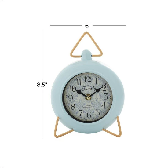 New 🛒 Studio 350 Iron Farmhouse Clock 9 X 6 X 3 - 6 X 3 X 9 Round Blue ⭐ - Image 6